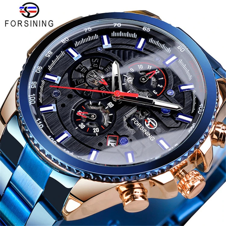 Montre automatique mécanique pour homme en acier inoxydable | AKSIORA