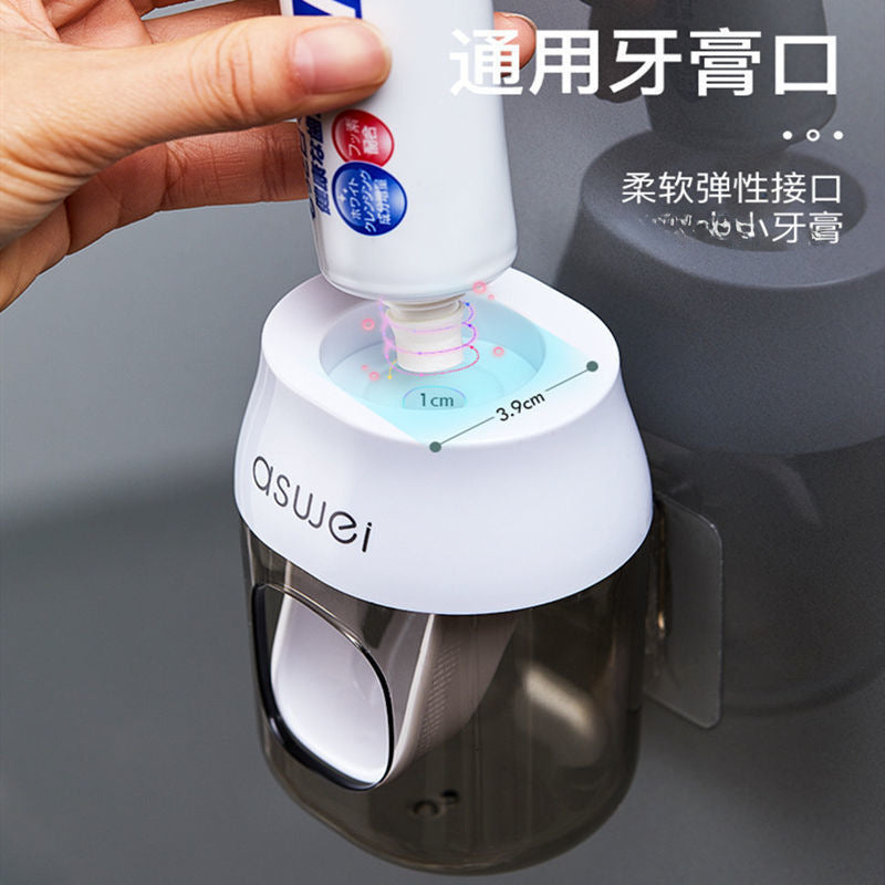 Distributeur automatique de dentifrice mural avec porte-brosses | AKSIORA