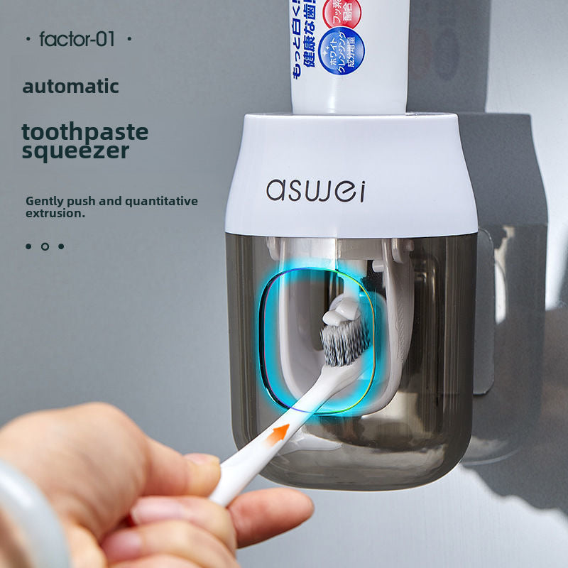 Distributeur automatique de dentifrice mural avec porte-brosses | AKSIORA