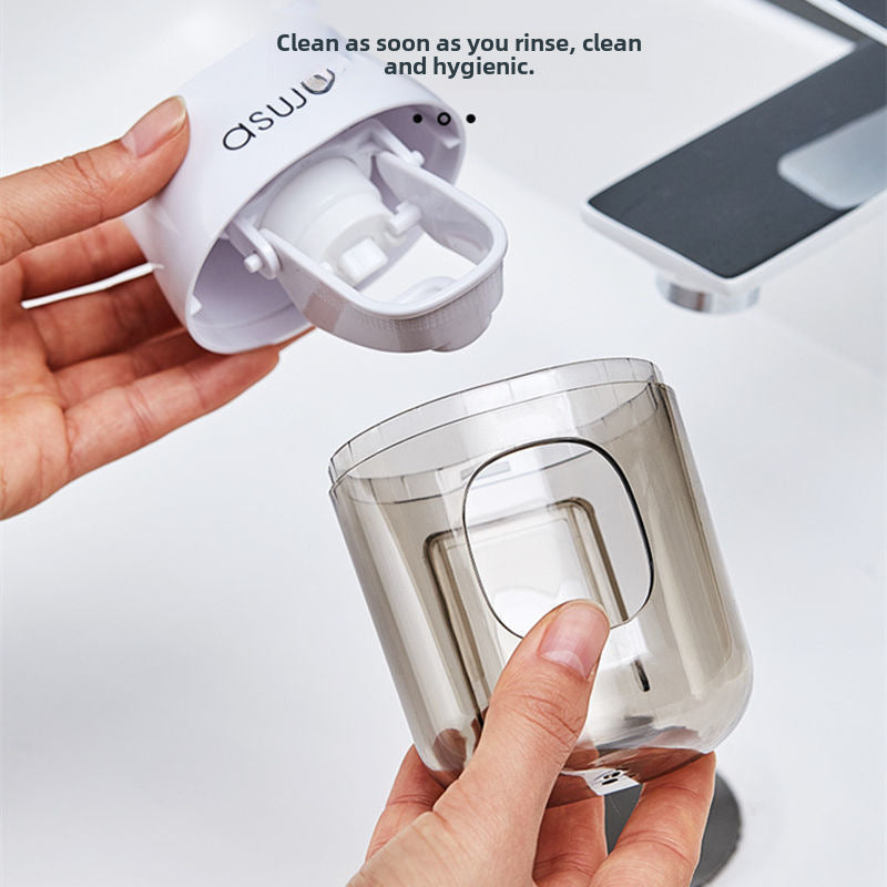 Distributeur automatique de dentifrice mural avec porte-brosses | AKSIORA