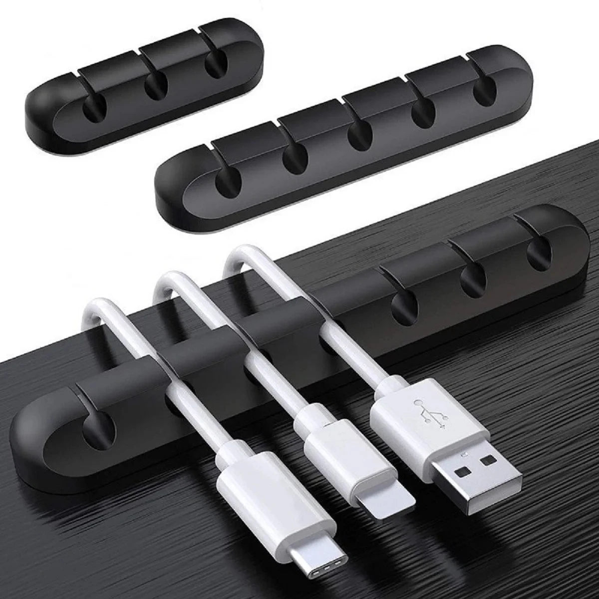 Organisateur de câbles en silicone – Support de bureau
