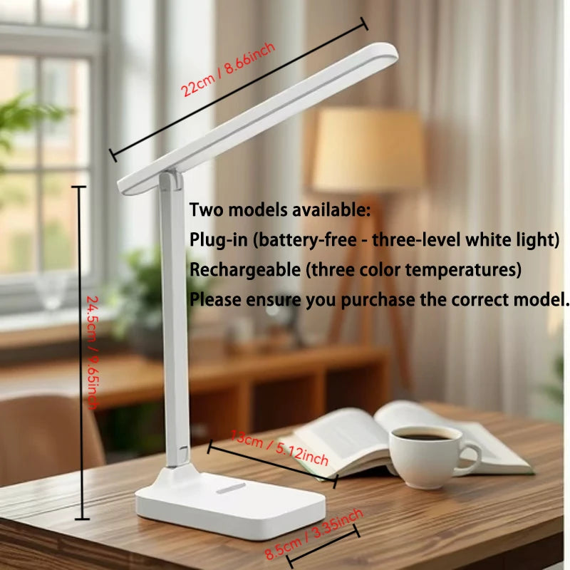 Lampe de bureau LED pliable et rechargeable – Éclairage réglable