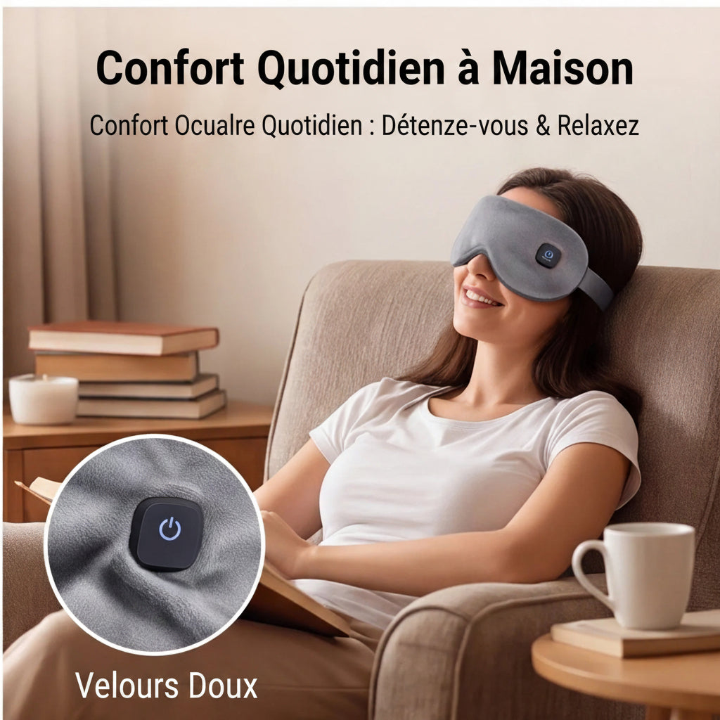 Masque pour les Yeux Chauffant à 3 Niveaux de Température – Compresse Chaude Rechargeable