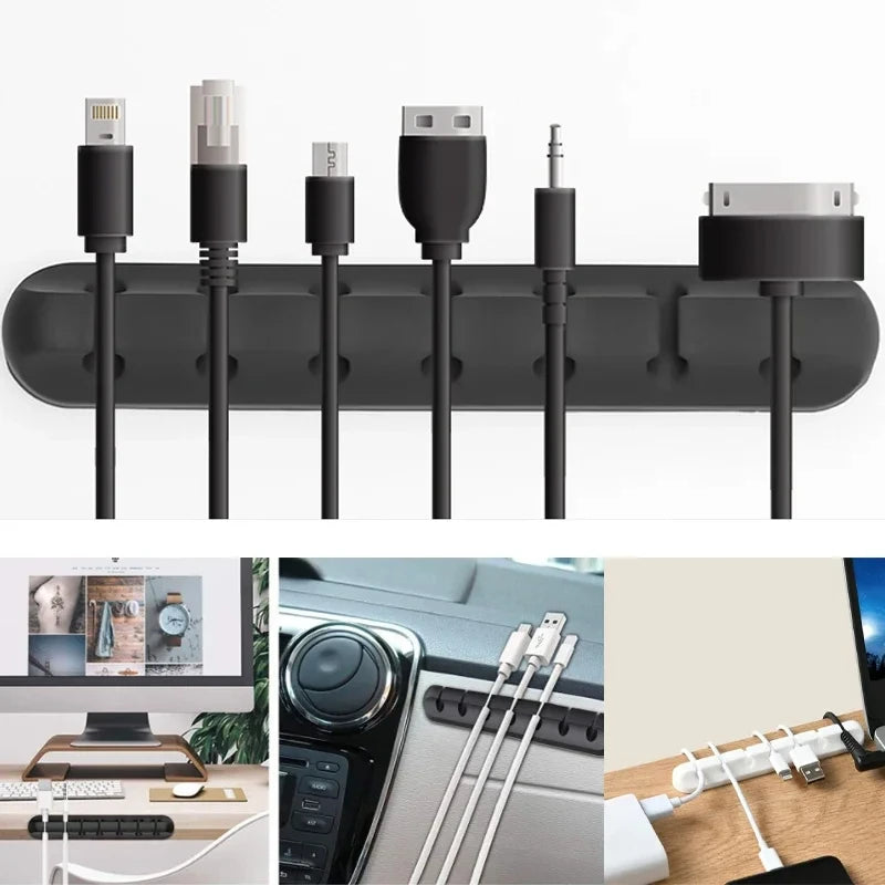 Organisateur de câbles en silicone – Support de bureau