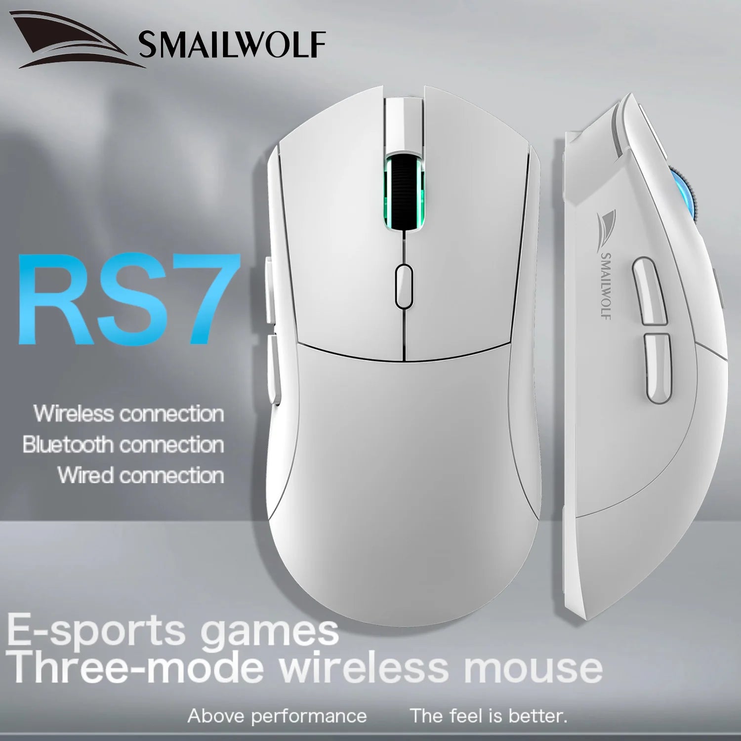 Souris gaming sans fil RS7 – Bluetooth, rechargeable et haute précision
