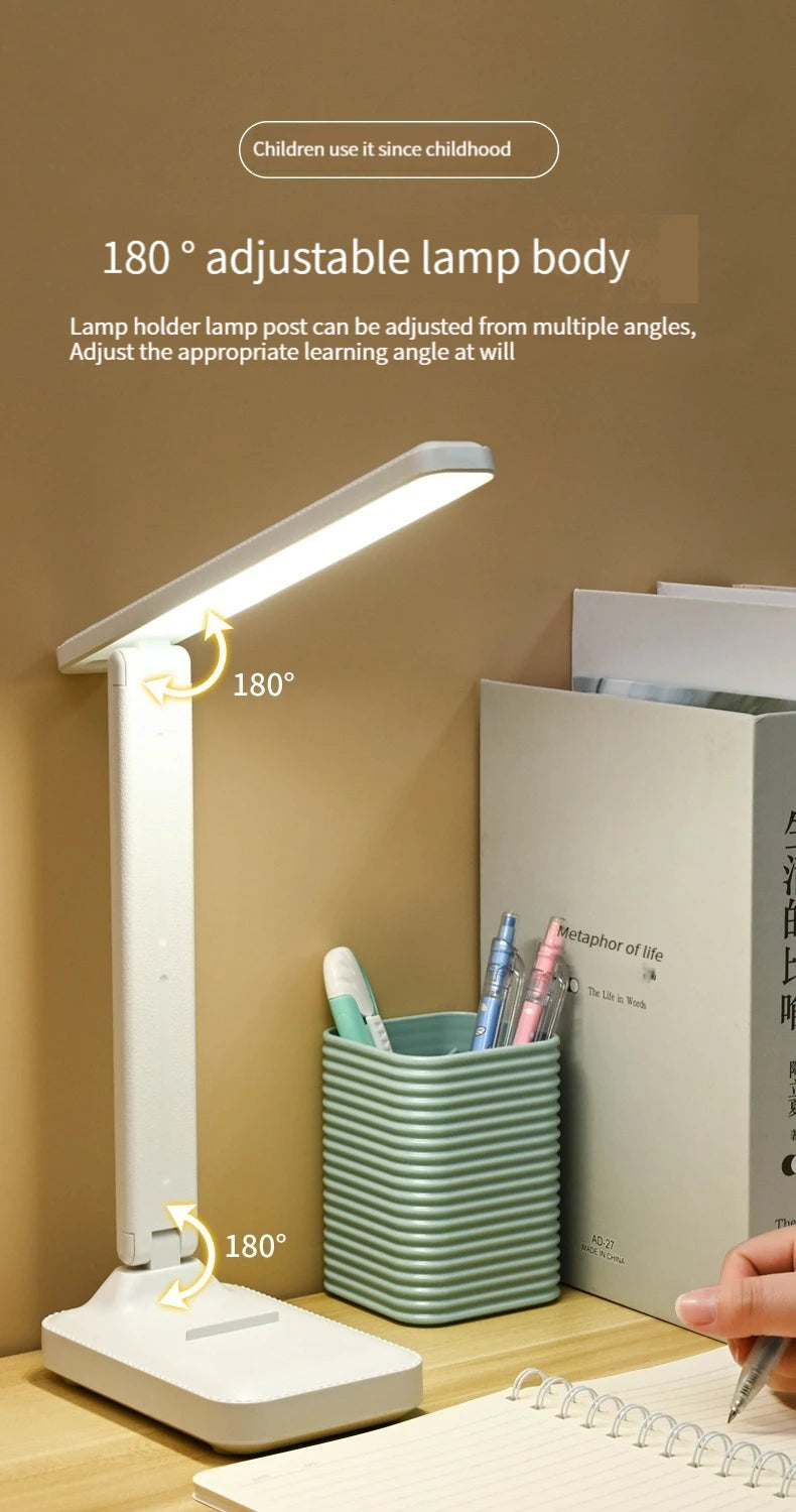 Lampe de bureau LED pliable et rechargeable – Éclairage réglable