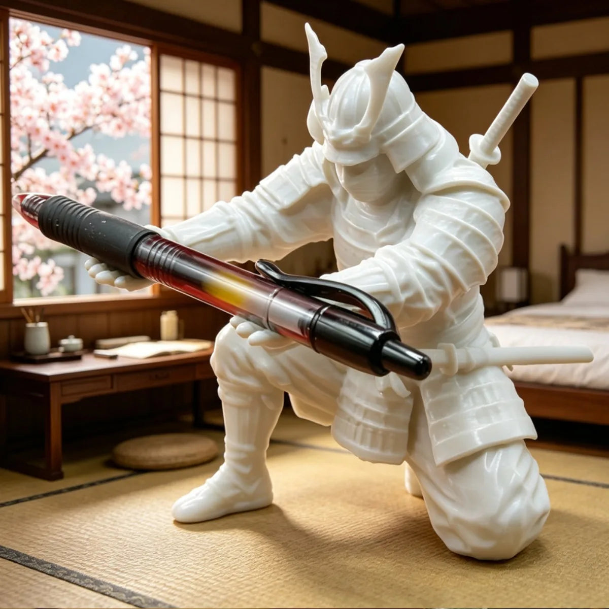 Porte-stylos Samouraï 3D – Organisateur de bureau décoratif