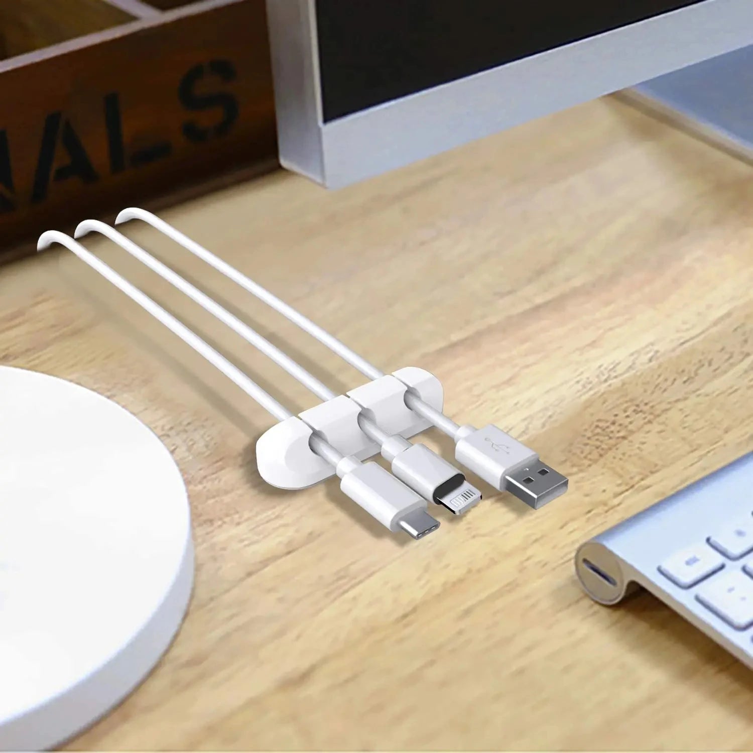 Organisateur de câbles en silicone – Support de bureau