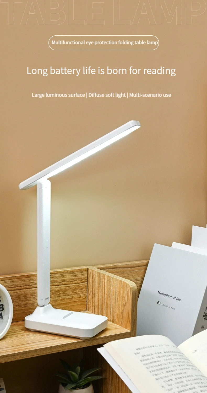 Lampe de bureau LED pliable et rechargeable – Éclairage réglable