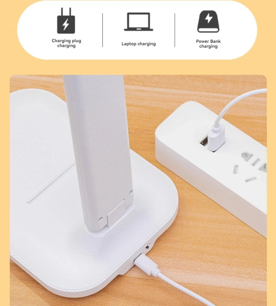 Lampe de bureau LED pliable et rechargeable – Éclairage réglable
