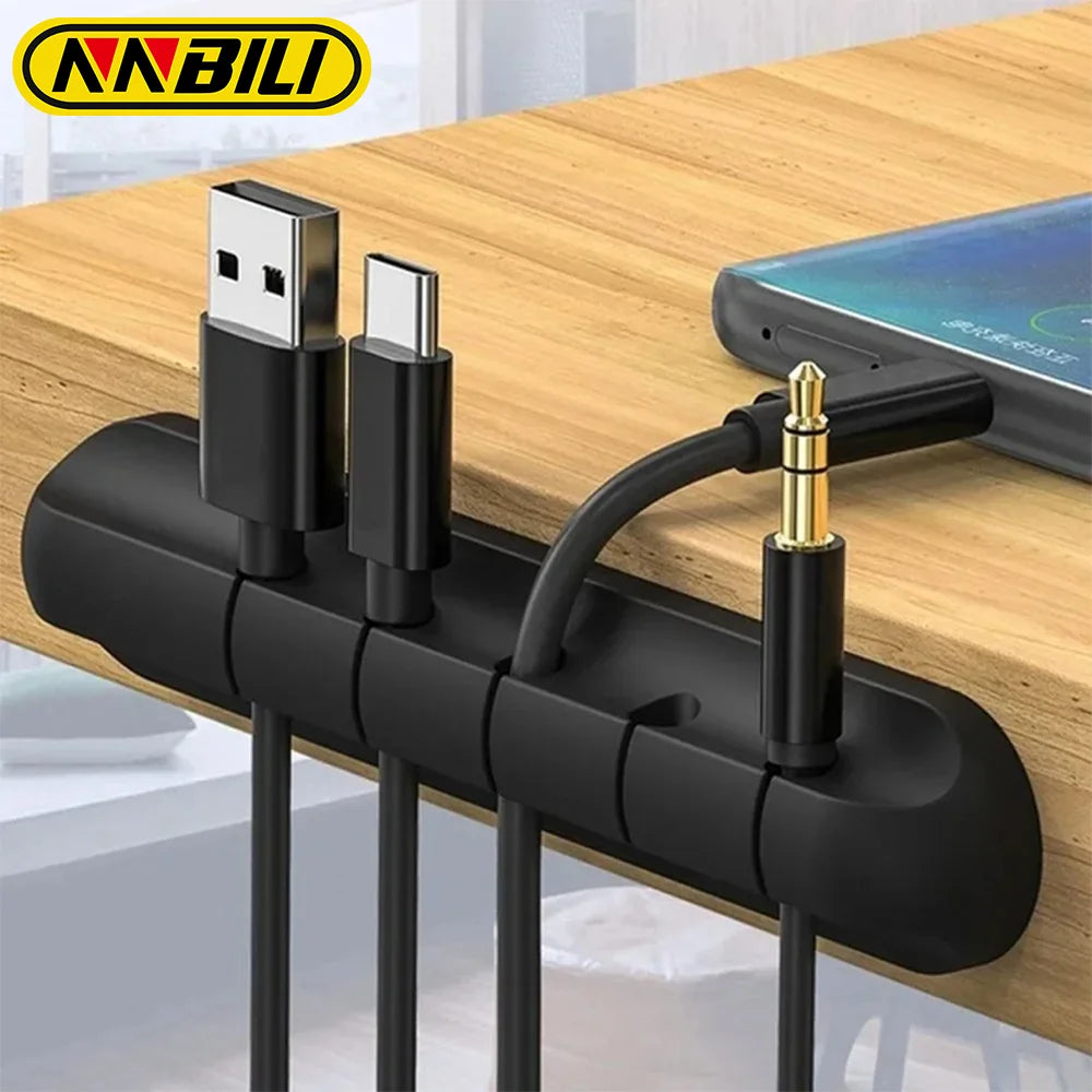 Organisateur de câbles en silicone – Support de bureau