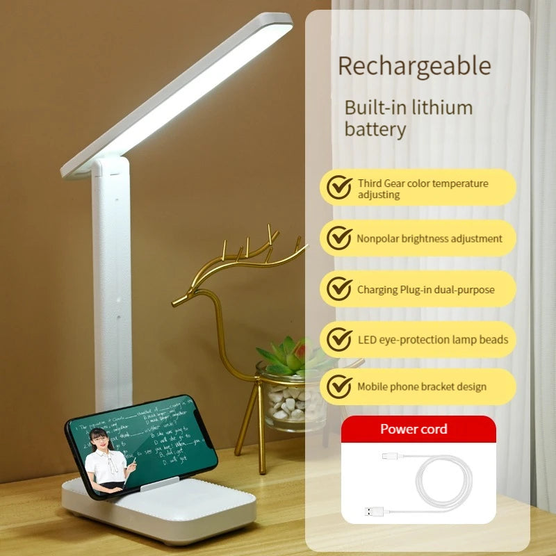 Lampe de bureau LED pliable et rechargeable – Éclairage réglable