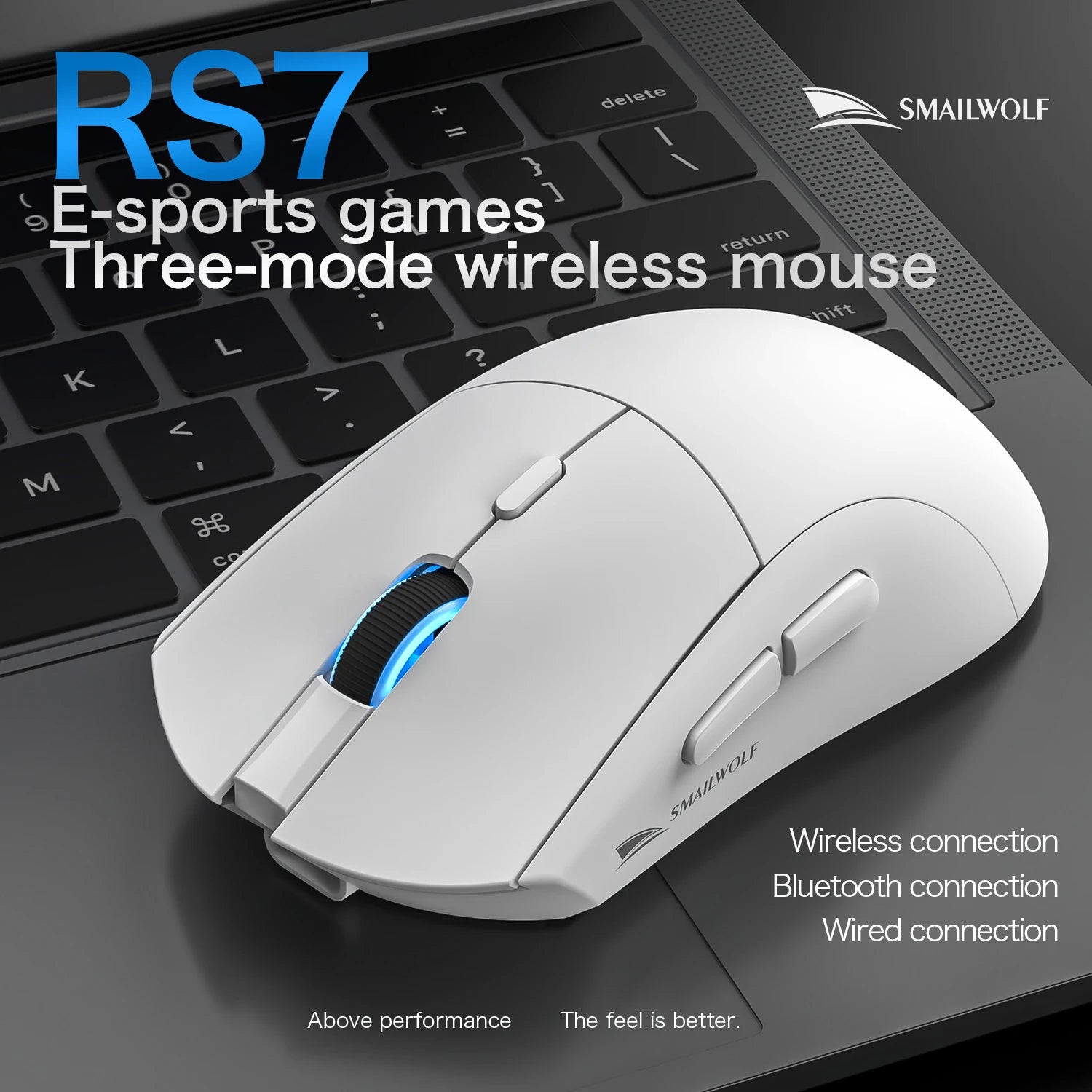 Souris gaming sans fil RS7 – Bluetooth, rechargeable et haute précision