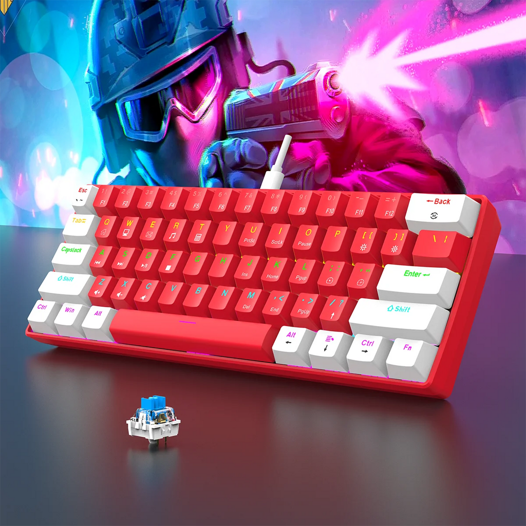 Clavier mécanique gaming compact 60 % RGB filaire | AKSIORA