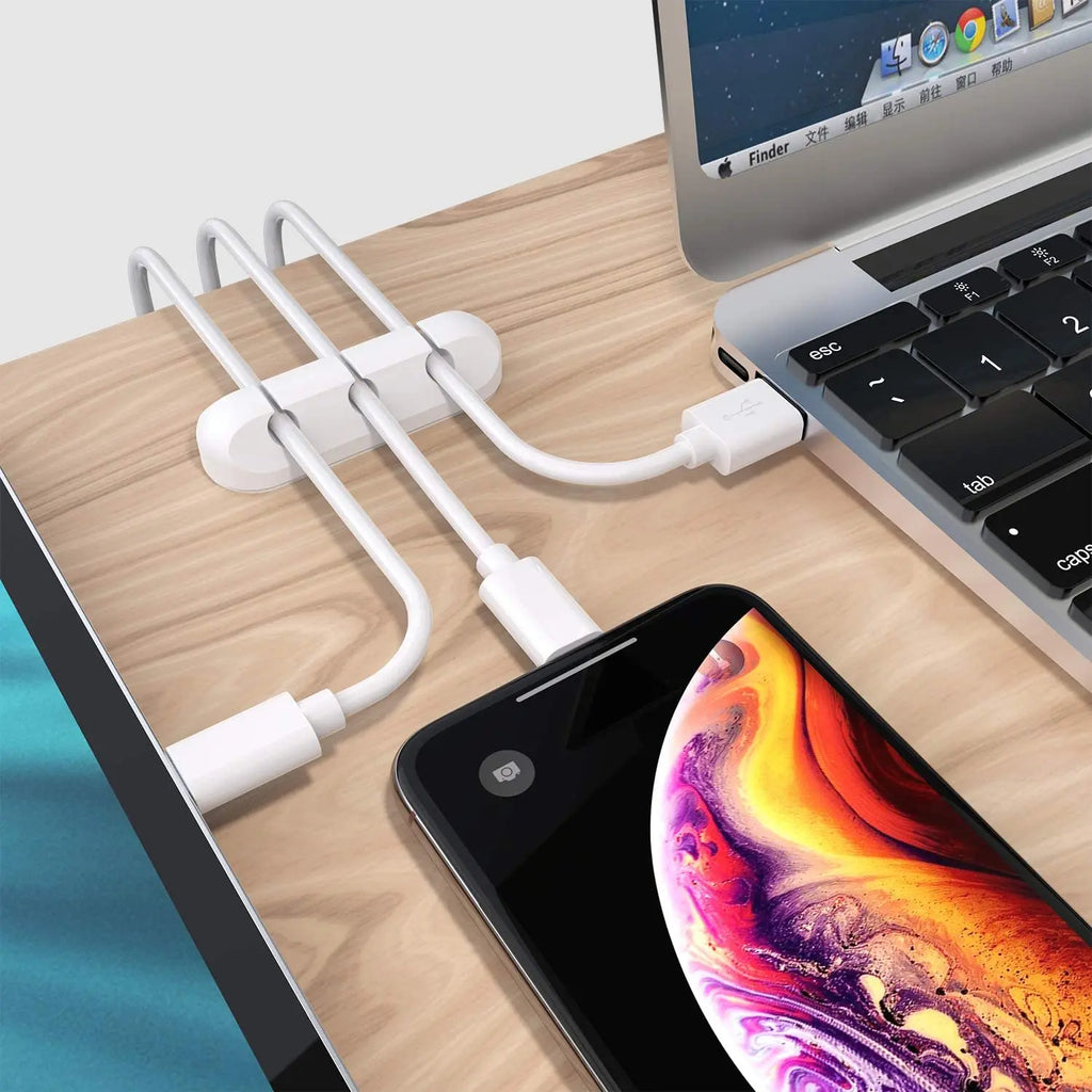 Organisateur de câbles en silicone – Support de bureau