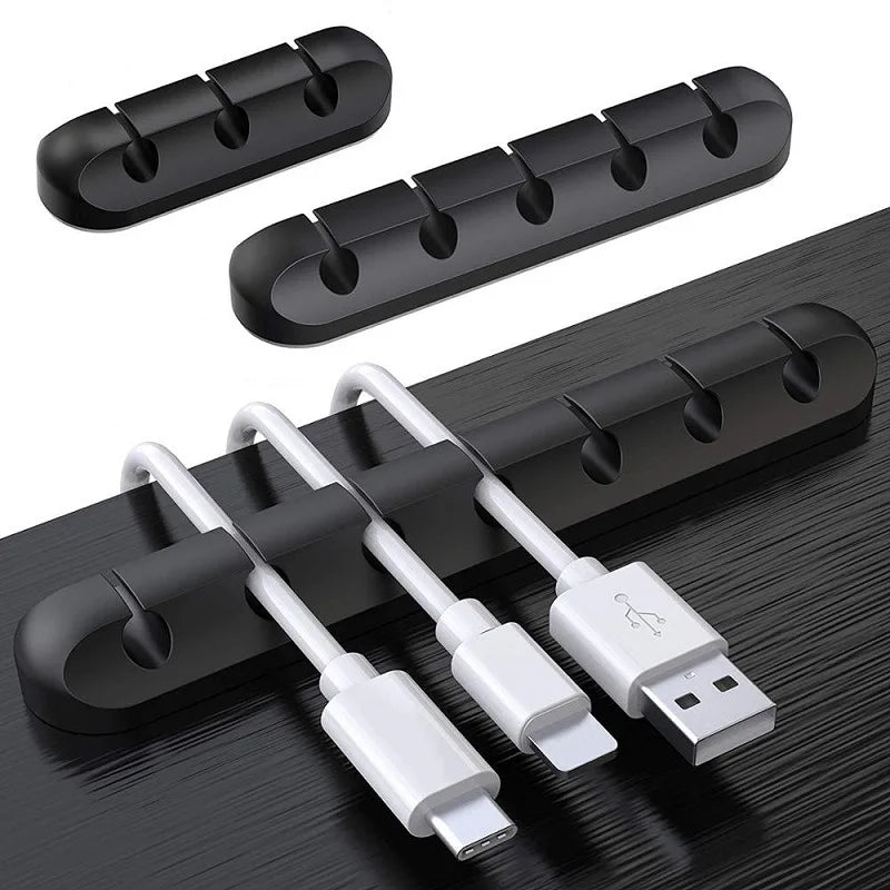 Organisateur de câbles en silicone – Support de bureau