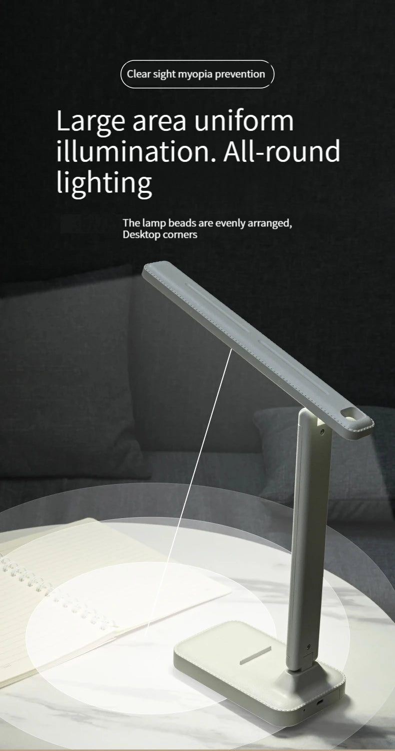 Lampe de bureau LED pliable et rechargeable – Éclairage réglable