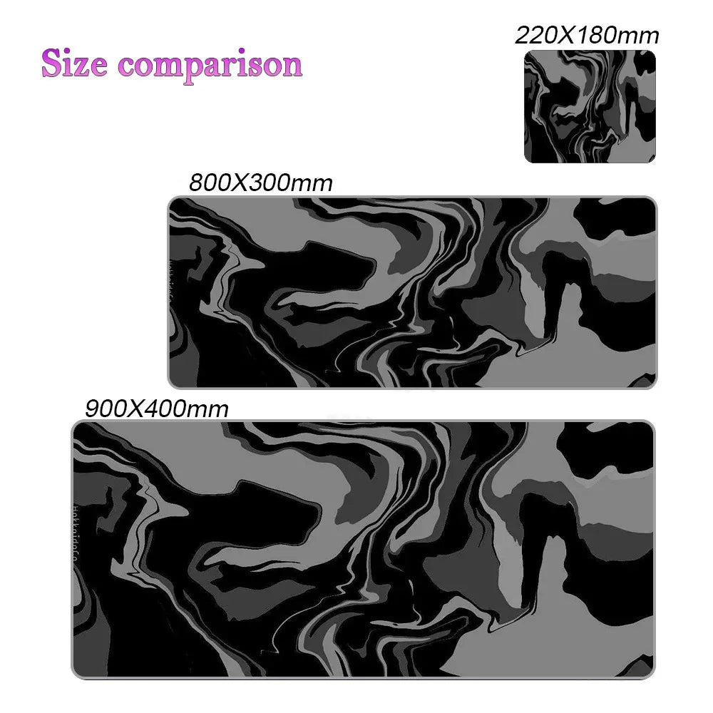 Tapis de bureau XXL Gaming – Design topographique noir