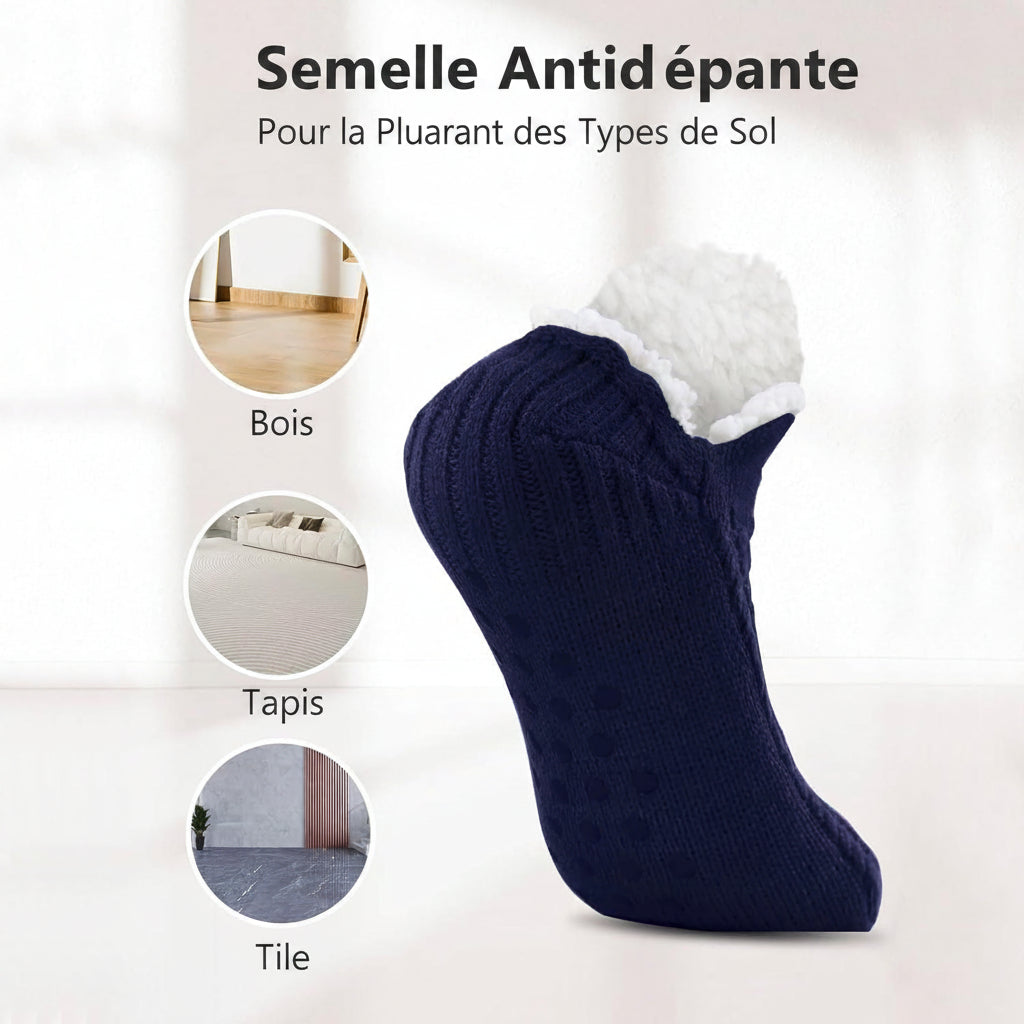 Chaussettes chauffantes en polaire duveteuse USB pour femmes, coussin chauffant pour les pieds d'hiver thermique