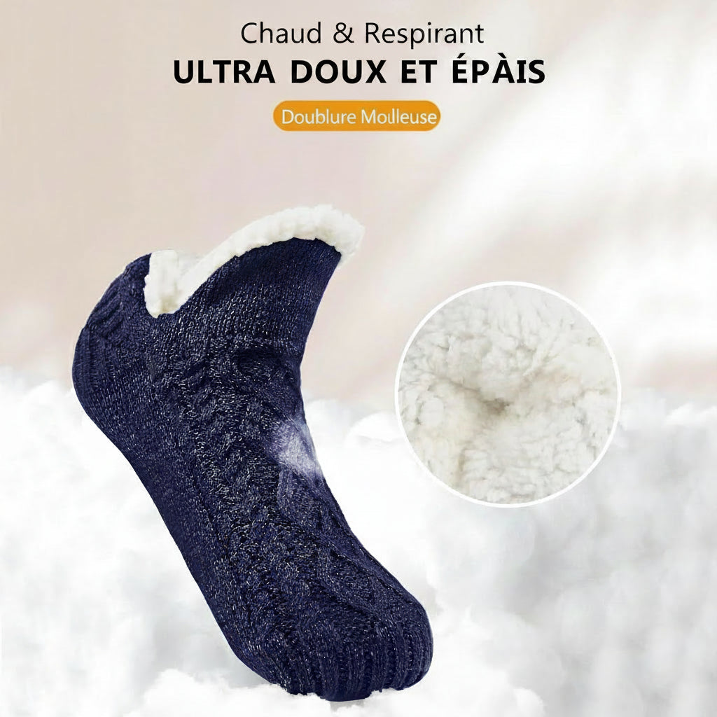 Chaussettes chauffantes en polaire duveteuse USB pour femmes, coussin chauffant pour les pieds d'hiver thermique